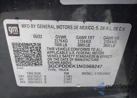 2022 Chevrolet Silverado 1500 4Wd Standard Bed Lt from USA, damaged, VIN 3GCPDDEK1NG568247